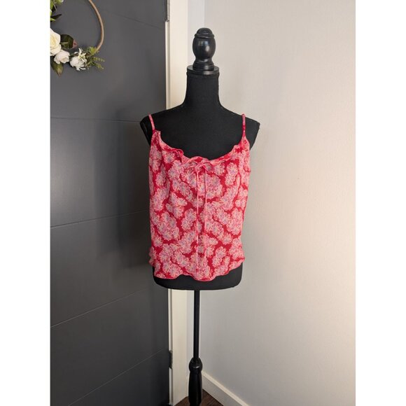 Murano Sleepwear Women's Pink and White Floral Camisole - Large - Picture 1 of 7